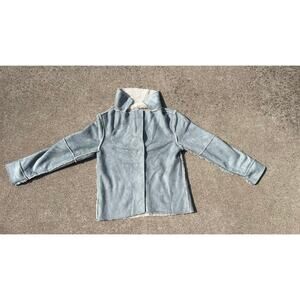 Dylan Jacket Women Size XS Light Blue Fur Lined Collared Long Sleeve Snap Button